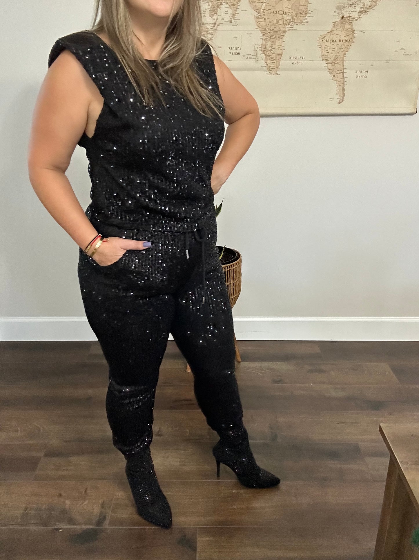 Crop Top Noir Sparkle